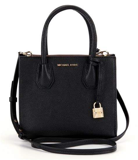 sac michael kors mercer noir|michael kors leather satchel.